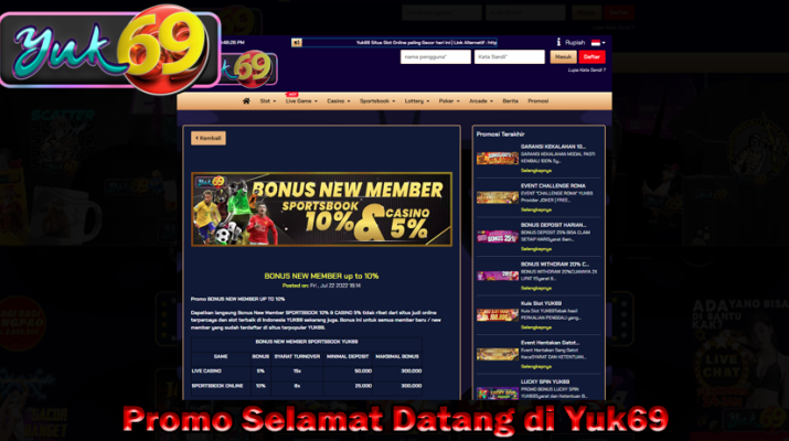 Promo Selamat Datang di Yuk69